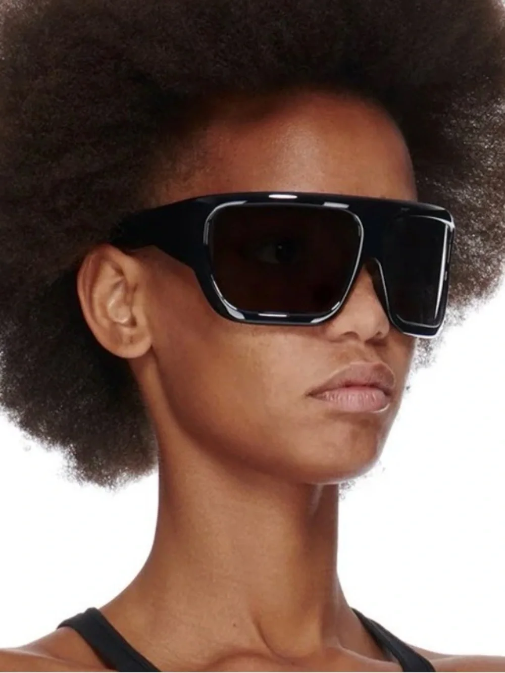 Rick Owens Davis Shield Sunglasses in Glossy Black